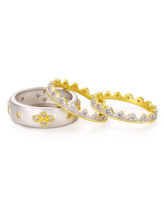 Freida Rothman Visionary Fusion Crown Stacking Rings, Set of 3 ...