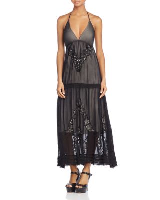 slim fit dress slacks Ankana Ghosh In Multicolor Stripe Embroidered Halter Neck Maxi Dress main image 1