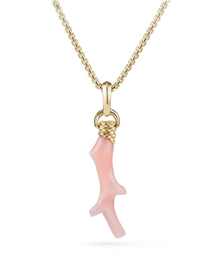 David Yurman Coral Amulet in Pink Opal with 18K Gold Bloomingdale s
