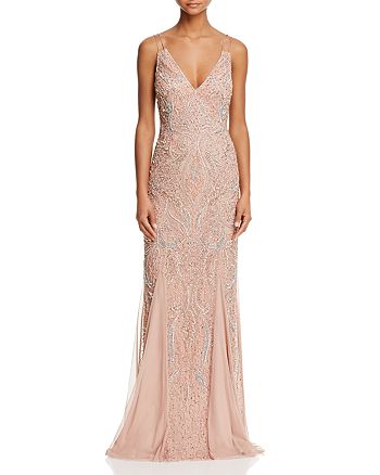 Aidan Mattox Beaded V-Neck Gown | Bloomingdale's