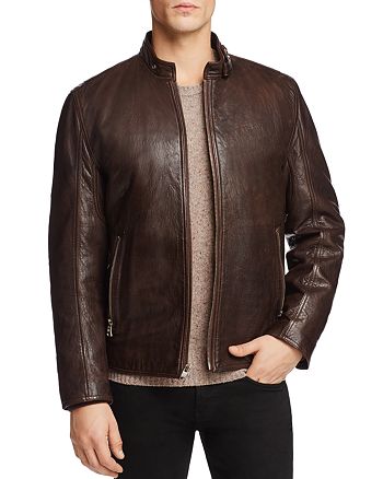 Andrew Marc Leather Jacket Lined with Faux Shearling - 100% Exclusive ...