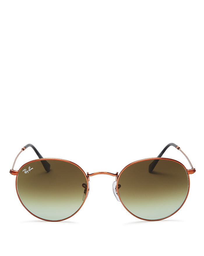 Ray Ban Ray-ban Unisex Icons Round Sunglasses, 53mm In Bronze Copper/green Gradient