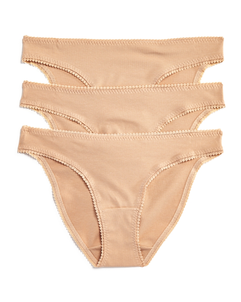 On Gossamer 3-pack Cotton Hip Bikinis In Champagne