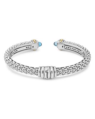 18K Gold and Sterling Silver Rittenhouse Blue Topaz Cuff, 8mm