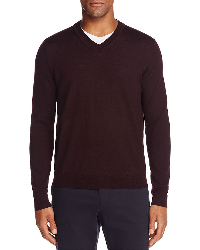 The Men's Store At Bloomingdale's V-neck Merino Sweater - 100% Exclusive In Raisin