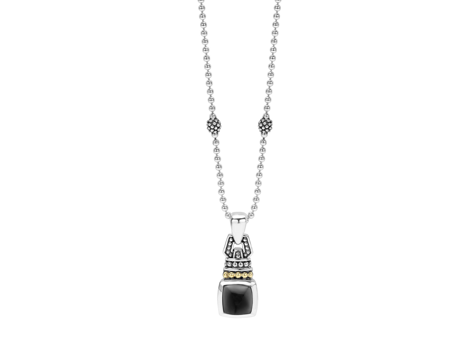 18K Gold and Sterling Silver Caviar Color Gemstone Pendant Necklaces, 16" — Image 5