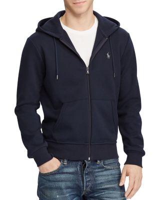 double knit full zip hoodie polo