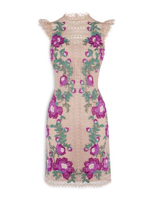 KAREN MILLEN Floral-Embroidered Mini Dress | Bloomingdale's Women