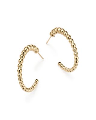 Bloomingdale's Fine Collection - 14K Yellow Gold Graduated Bead Hoop Earrings