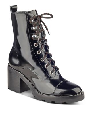 patent leather heeled combat boots