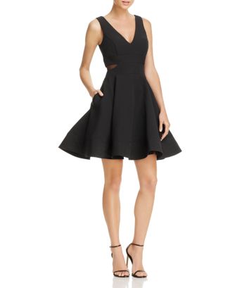 AQUA Mesh-Side Fit-and-Flare Dress - 100% Exclusive | Bloomingdale's