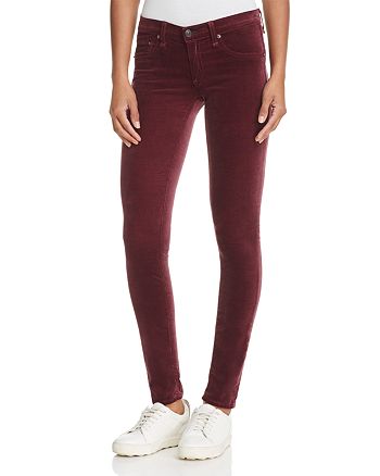 rag & bone/JEAN Skinny Jeans in Burgundy Velvet | Bloomingdale's