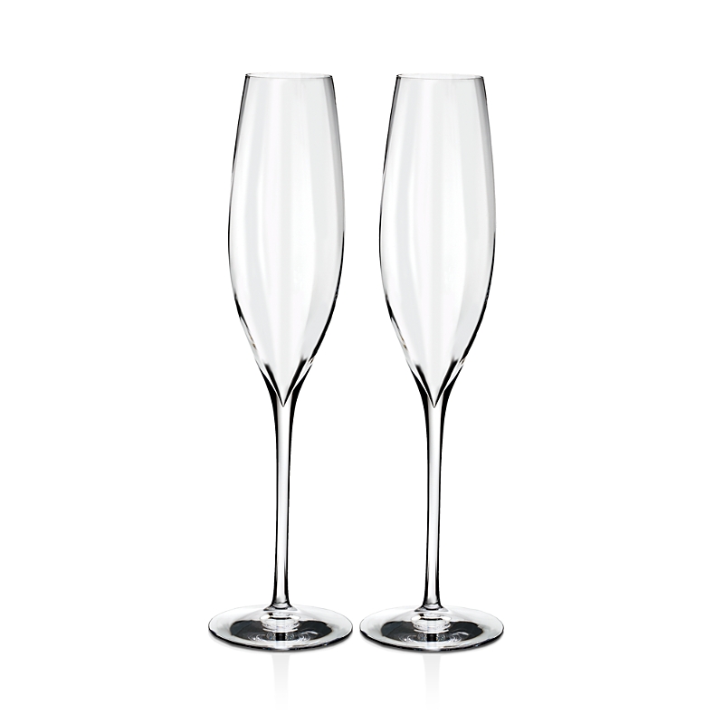 Waterford Elegance Optic Crystal Champagne Flute Set Of Two In Clear