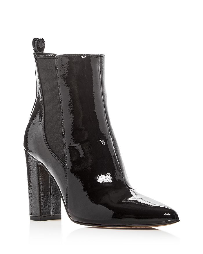 VINCE CAMUTO Women s Britsy Patent Leather High Block Heel Booties