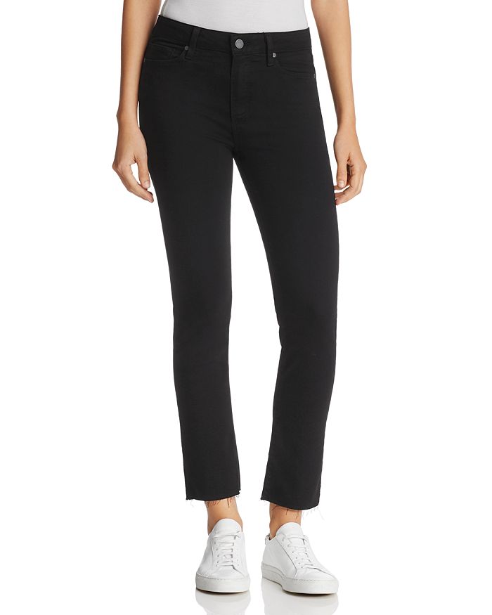 PAIGE Jacqueline Straight Crop Jeans in Black Shadow | Bloomingdale's