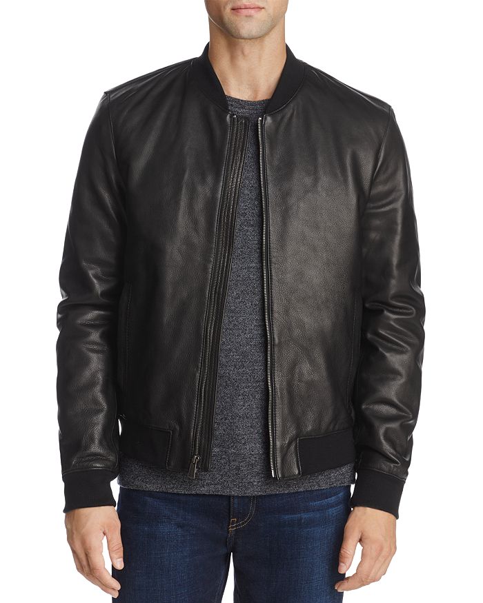 Cole Haan Leather Varsity Bomber Jacket | Bloomingdale's