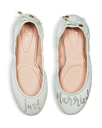 kate spade new york Gwen Leather Just Married Travel Ballet Flats |  Bloomingdale's