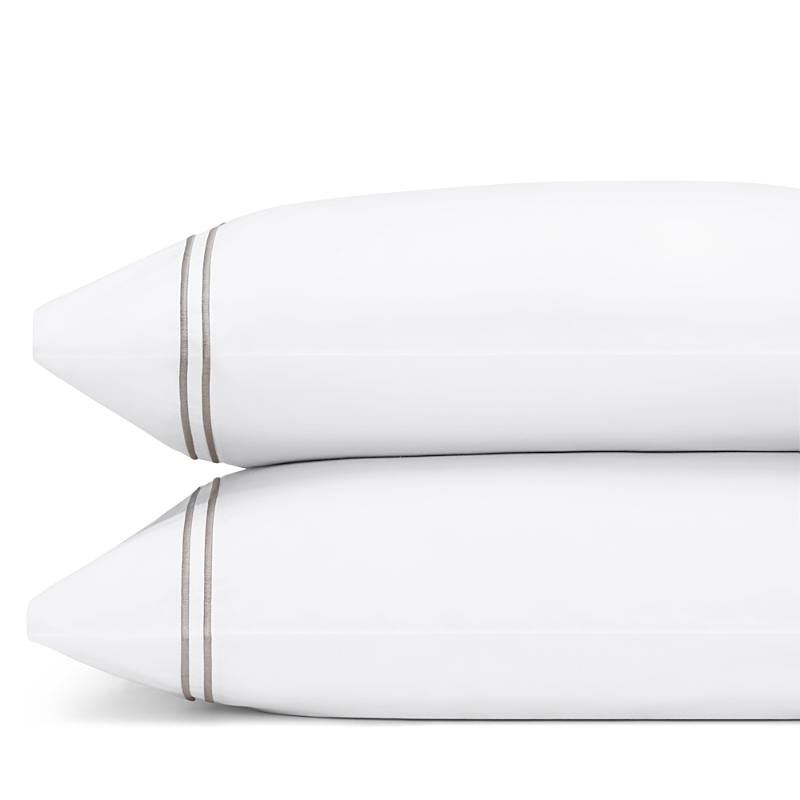 Sferra Grande Hotel 2-piece Pillowcase Set In White/silver