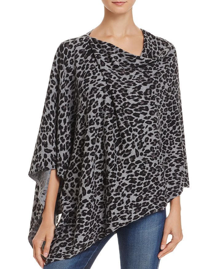 Minnie Rose Leopard Print Ruana Cashmere Poncho Bloomingdale s