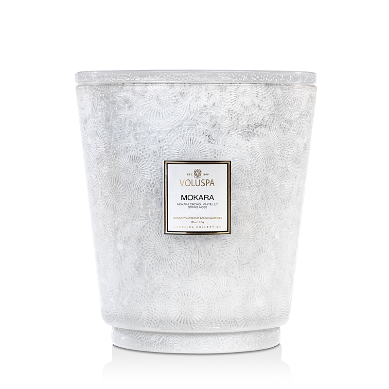 Voluspa Mokara 5 Wick Hearth Candle, 123 Oz. In White