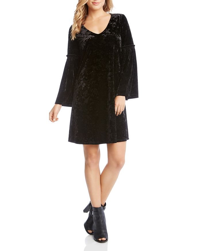 Karen Kane Crushed Velvet Bell Sleeve Dress Bloomingdale s