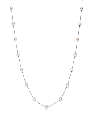 Bloomingdale's Cultured Freshwater Pearl Station Necklace in 14K White Gold, 16 - 100% Exclusive