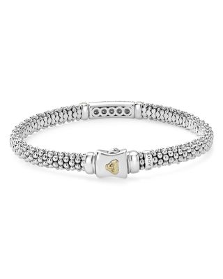 18K Gold & Sterling Silver Diamond Lux Pav&eacute; Station Bracelet, 6mm