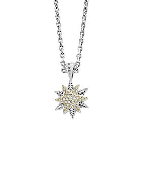 LAGOS - 18K Gold & Sterling Silver North Star Diamond Small Pendant Necklace, 16"