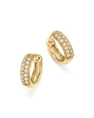Bloomingdale's Fine Collection - Diamond Mini Hoop Earrings in 14K Yellow Gold, .15 ct. t.w. - Exclusive