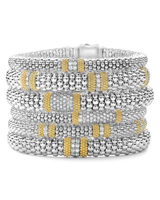 18K Gold &amp; Sterling Silver Diamond Lux Single Station Bracelet, 6mm