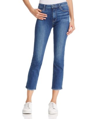 PAIGE Jacqueline Straight-Leg Jeans in Medium Blue | Bloomingdale's