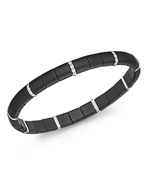 Roberto Demeglio 18K White Gold & Matte Black Ceramic Pura Stretch Bracelet with Diamonds Roberto Demeglio 18K White Gold & Matte Black Ceramic Pura Stretch Bracelet with Diamonds
