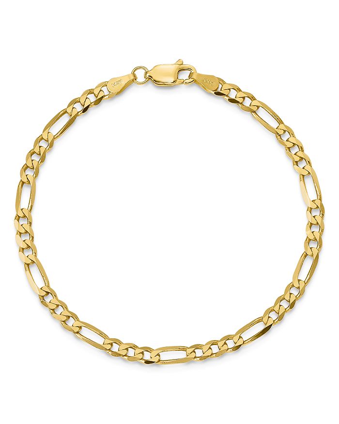 Bloomingdale's Men's 14k Yellow Gold 4mm Flat Figaro Chain Bracelet, 7 - 100% Exclusive