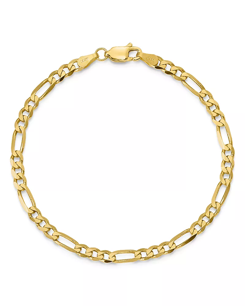 Bloomingdale's Fine Collection Men's 14K Yellow Gold 4mm Flat Figaro Chain Bracelet, 8