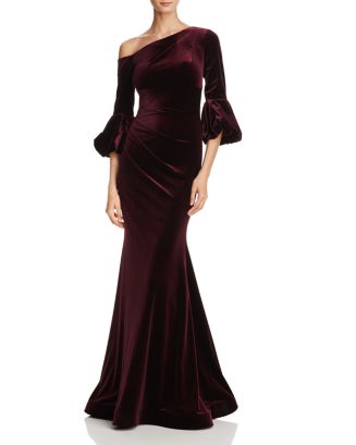 AQUA One-Shoulder Velvet Gown - 100% Exclusive | Bloomingdale's