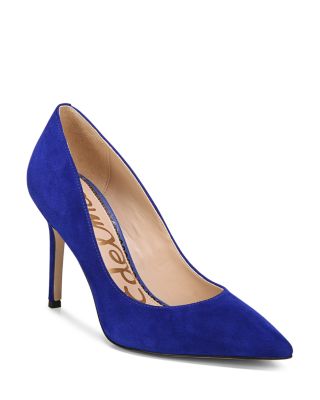 sam edelman blue suede heels