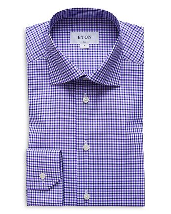 Eton Multi Check Slim Fit Dress Shirt | Bloomingdale's