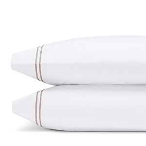 Sferra Grande Hotel 2-piece Pillowcase Set In White/gray