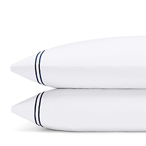 Sferra Grande Hotel King Pillowcase, Pair In White/navy Blue