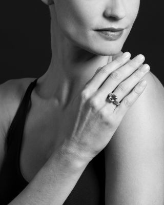 18K Gold and Sterling Silver Rittenhouse Small Amethyst Ring 