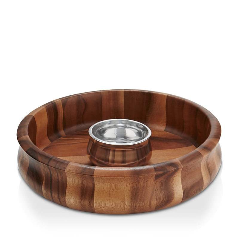 Nambe Nambé Nara Chip & Dip Server In Brown