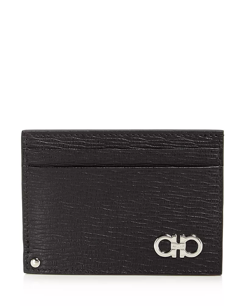 Salvatore Ferragamo Men's Gancini Revival Leather Id Window Card Case