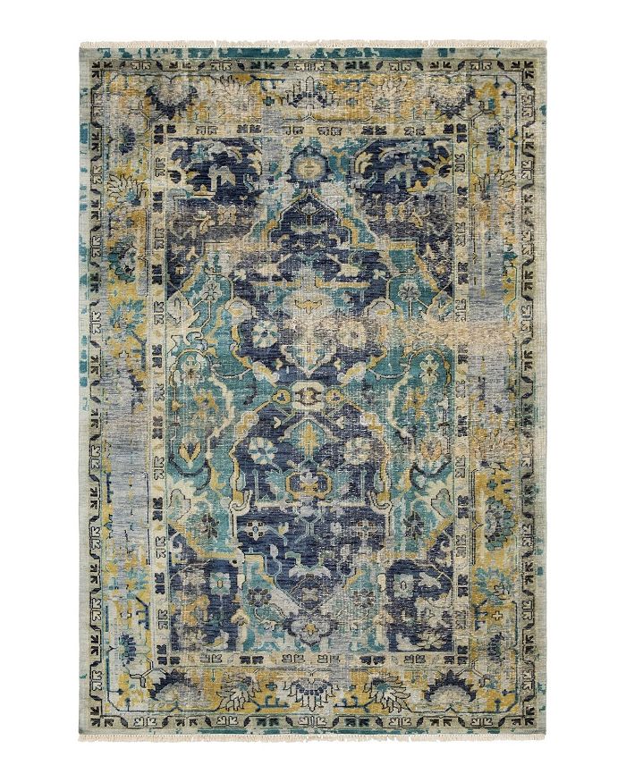 Surya Festival Area Rug, 2' X 3' In Navy/teal/taupe/white