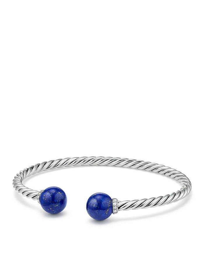 David Yurman Sterling Silver Solari Bracelet With Diamonds & Gemstones In Lapis Lazuli