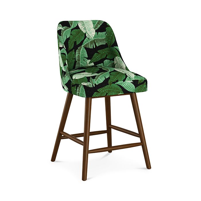 Sparrow & Wren Anita Printed Counter Stool - 100% Exclusive In Banana Palm Black