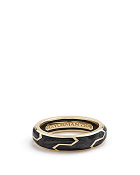 David Yurman - Men's Forged Carbon Band Ring in 18K Gold