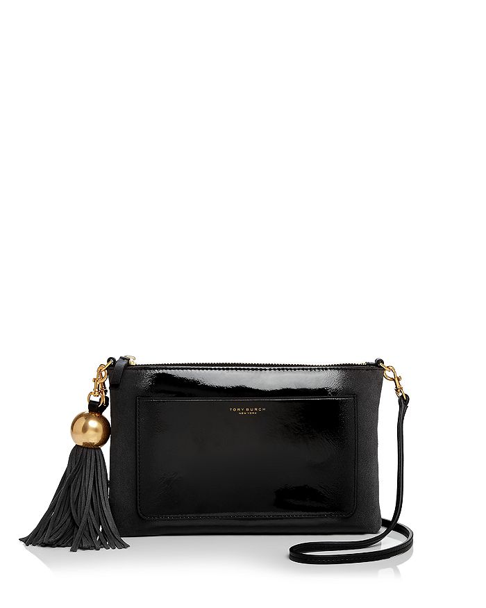 Tory Burch Ombré Tassel Patent Leather & Suede Crossbody | Bloomingdale's