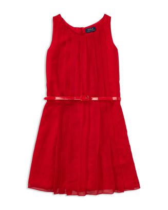 Polo ralph lauren pleated best sale georgette dress