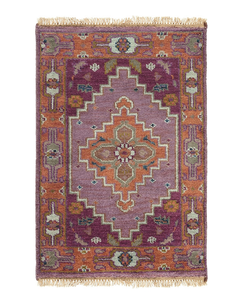 Surya Zeus Area Rug, 2' X 3' In Eggplant/rust/lime