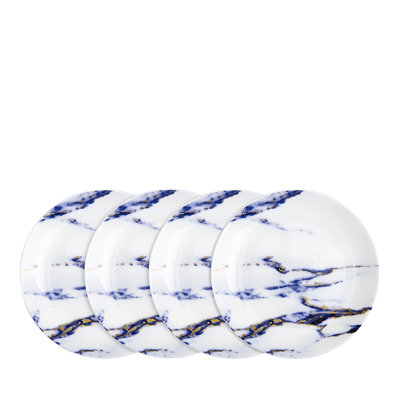 Prouna Marble Azure Canape Plates, Set Of 4 In Azure